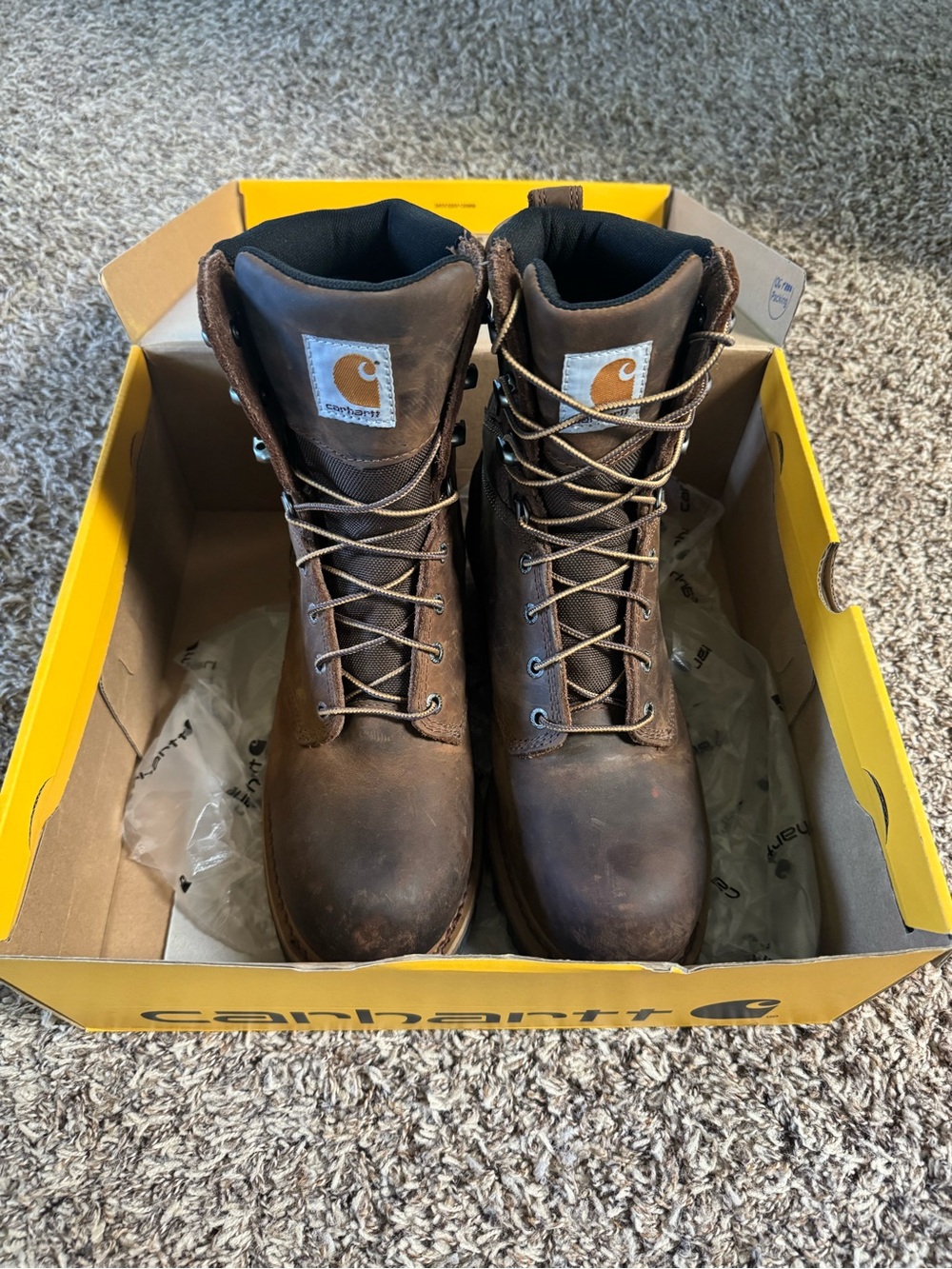 Carhartt Dark Brown Lace-Up Work Boots